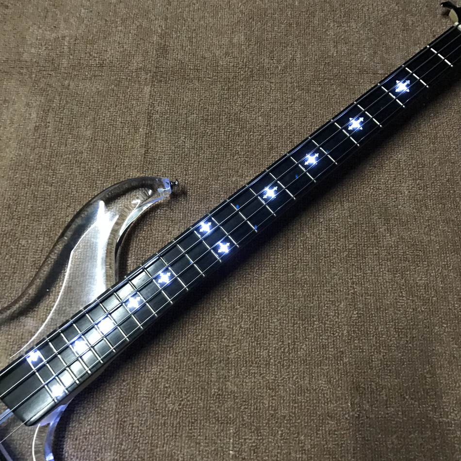 High quality LED light acrylic electric guitar rosewood fingerboard, free shipping