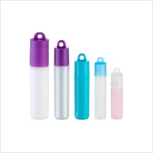 China Mini Fancy Cylinder Clear Essential Oil Roller Bottles Stainless Steel Roller Eye Cream Perfume factory