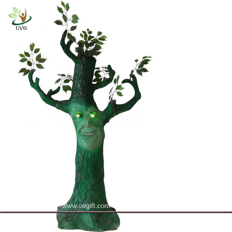 UVG 6ft tall fake cheap halloween tree with LED lights for party games background decoration