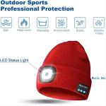 Unisex Headlamp Hat With Bluetooth Light Wireless Headphones For Men Dad