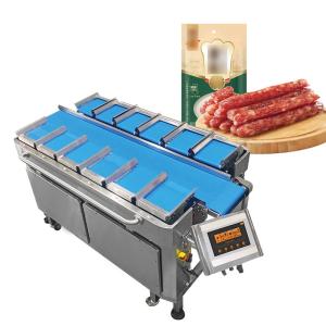 China Chinese Smoke Sausages Semi-Automatic 12 Head Multihead Weigher Packing Machine Cured Sausage Packaging Bagging Machine factory