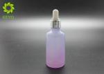 Frosted Gradient Color Empty Cosmetic Bottles With Silver Aluminum Dropper