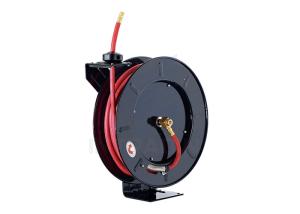 China Heavy Gauge Steel Frame Air And Water Hose Reel With Multi - Position Locking Ratchet factory