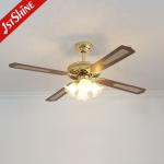 Fancy Luxury 52 Inches Ceiling Fan with 4 MDF Blades and 4 Light Kits in Gold