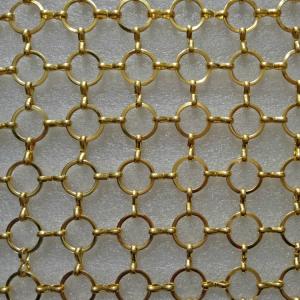China ODM Golden Metal Ring Mesh Decorative Fence 3.8mm Chain Mail Mesh factory