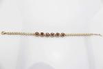 Rose Gold Plated 925 Silver Created Garnet Cubic Zircon Link Women Tennis