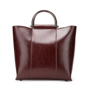 China Genuine Cow Leather Handbags for Women Simple Tote Bag Cowhide Daily Bags factory