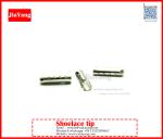 Jiayang 15mm silver color plated round shape flat end metal aglets for sneaker