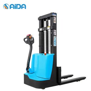 China Pedestrian Electric Pallet Stacker Truck 1500kg standing Platform on sale