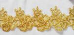 Gold Wire Embrodery Lace Edge with Cord Embroidery Sliver Lace Trim