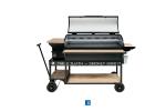 Large Black Wood Pellet Barbecue Grills Steel Structure Restaurant Outdoor Use