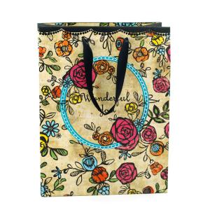 China Women t-shirt white card paper bag custom logo color printing factory