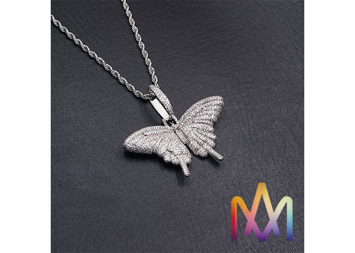 27g Fadeless Butterfly Pendant Cubic Zirconia Necklace