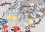 French Bride Colorful Embroidered Fabric Tulle Mesh Lace High Color Fastness