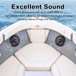 GRANDnavi 6.5Inch Marine Audio Waterproof Speakers in Black and White PP Cup