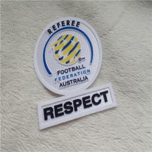 China Fashion Custom Clothing Patches Football Federation Washable Tatami Flocking Label For Garment factory