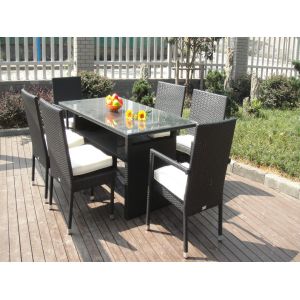 China Grey Cane Dining Room Furniture Chair Set With Washable Armchair on sale