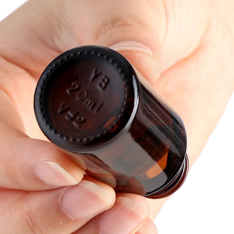 10ml 20ml 30ml Brown Essential Oil Glass Bottle with Bamboo Cover Base Material Glass