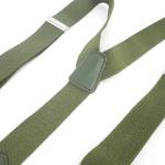 Army Green Suspender Pants Mens 3.5cm Microfiber Y Back Suspenders