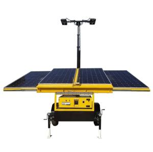 China Solar Light Tower Panel 4*390W 360 Degree Rotation Mobile 4*390W Batter Capacity2*50Ah 2*2400wh LED 8M Height factory