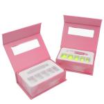 Customize logo printed pink press on nail packaging box Cheap packaging box with