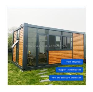 China 20ft Container Office with Toilet Prefab House Wooden Container Houses Galvanized Steel Bending 180g factory