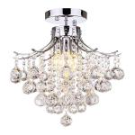 Modern Crystal Semi Flush Ceiling Lights Fixtures Indoor Home Light Fixturs (WH