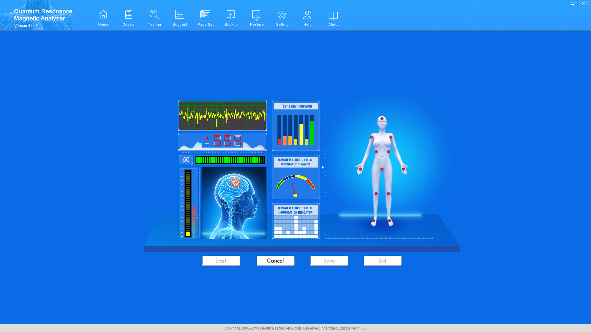 Quantum Magnetic Health Analyzer with Report Both English & Spanish Version Software for Win 7/8/10