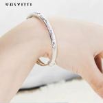 9.84in 0.16oz Sterling Silver Jewelry Bracelets Push Pull Womens Adjustable