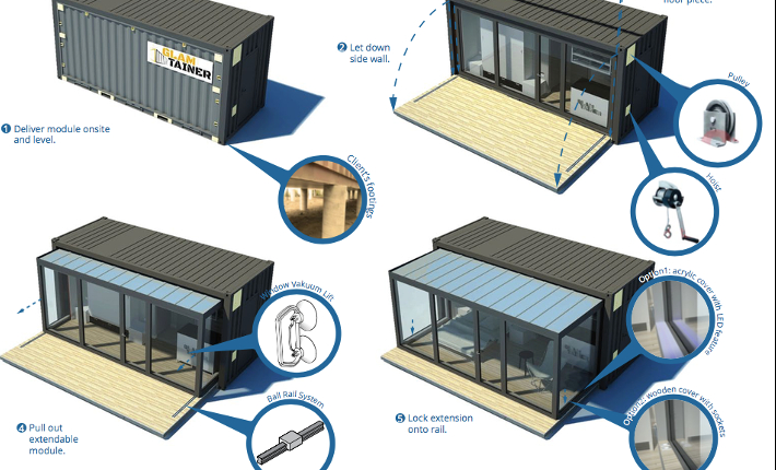 Customized Color 20ft Shipping Container Bar Prefabricated House Drawer Type Push-Pull Expansion Container House Living Room