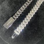 Hip Hop Miami Hip Hop Jewelry VVS 3ROW Moissanite Cuban Link Necklace