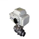 On Off 2 Way Valve Union Connection Soft Seat PVC Electric Ball Valve