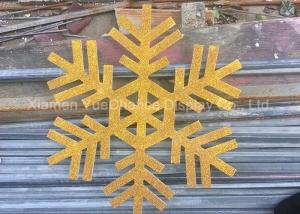 China Custom Size PVC Snowflake , Christmas Tree Decorations With Gold Glitters factory