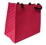 Recyclable Colorful 75g Square Veins Quilted Non Woven Carry Bag With Twist Rope