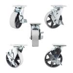 150mm 616LBS Load Capacity Hollow Cast Iron Swivel Plate braked swivel castors