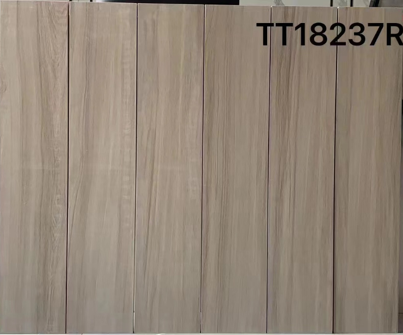 8x40'inch Gray Interior Wall Outside Floor Wooden Ceramic Tiles for Project Balcony Foyer Soft Glazed Porcelain Strip