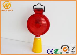 China Solar Powered Red Traffic Safety Equipment LED Flashing Traffic Warning Lights Cone Lamp factory
