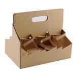 2 Cups Kraft Paper Cup Holder Milk Tea Takeout Cup Holder