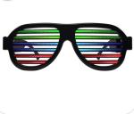 Black Frame Sound Activated LED Shutter Shades Glasses For Concerts, Party,