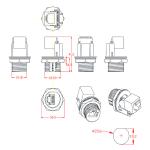 24AWG 2.4A RJ45 Waterproof Connector IP67 Straight Panel Mount Socket