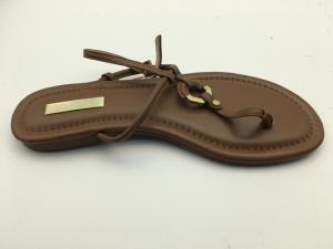 China close Toe Casual Womens Flat Sandals With Rubber Sole Material factory