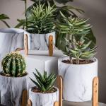 Cement Flower Pots Mini Succulents Plant Pots Round Planters Tabletop Planters