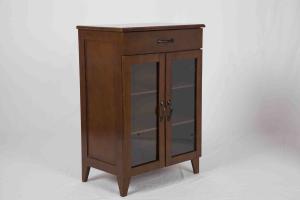 China Medium Office Storage Cabinets Two Adjustable Shelves , Brown Storage Cabinet With Drawers factory