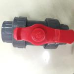 Black Red DN20 UPVC Double Union Ball Valve