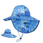 Kid Beach Blue Fishing Hat Searsucker Upf 50 Cotton Polyester ODM
