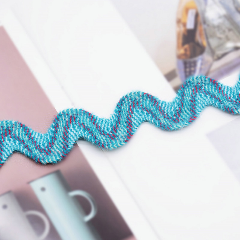 China Blue 100% Nylon Braided Ribbon Lace Rick Rack Trim on sale