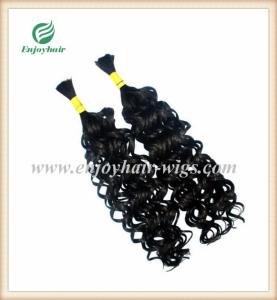 China Peruvian 5A virgin remy hair bulk ,natural color(can be dye) curly style 10''-26''length factory