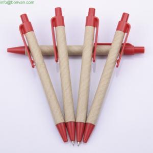 China eco paper promotional ball point pen,craft paper ball pen,eco ballpoint pen factory