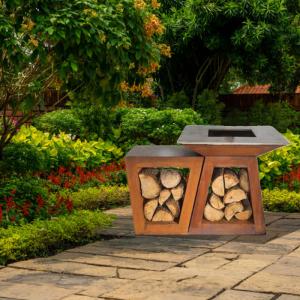 China Camping Bbq Stove Corten Steel BBQ Grill Cooking Plate 800mm/1000mm/1200mm Rusted factory