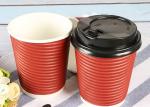 Takeaway Eco Friendly Coffee Cups , Red Disposable Hot Beverage Cups